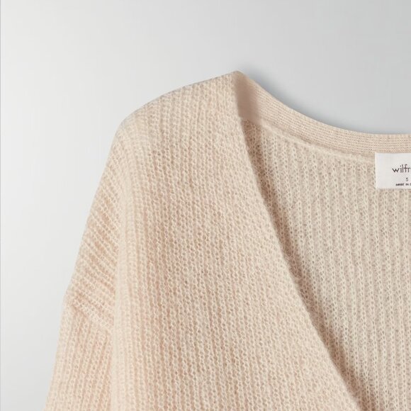 Aritzia Front to Back Reversible Mohair/Alpaca Cardigan in Cream sz Large - Picture 2 of 10